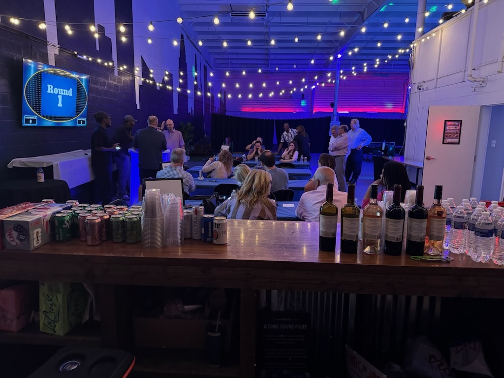 Indoor private event with prepared bar service
